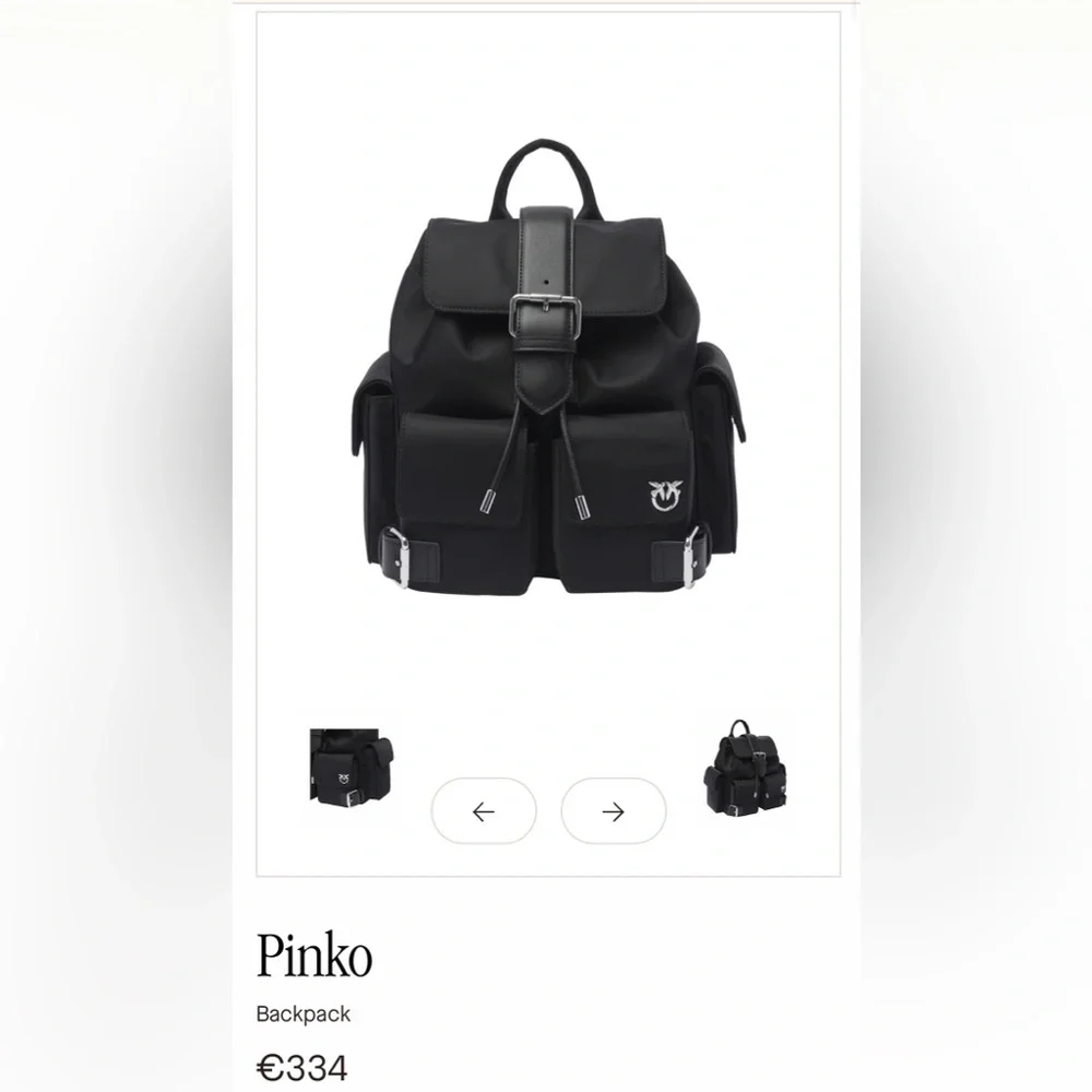 Pinko Black Backpack with Logo